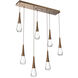 Rain Drop LED 44.3 inch Flat Bronze Linear Pendant Ceiling Light in 2700K LED