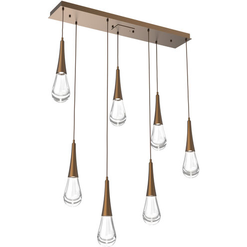 Rain Drop LED 44.3 inch Flat Bronze Linear Pendant Ceiling Light in 2700K LED