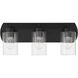 Hendrix 3 Light 20.5 inch Flat Black Vanity Light Wall Light