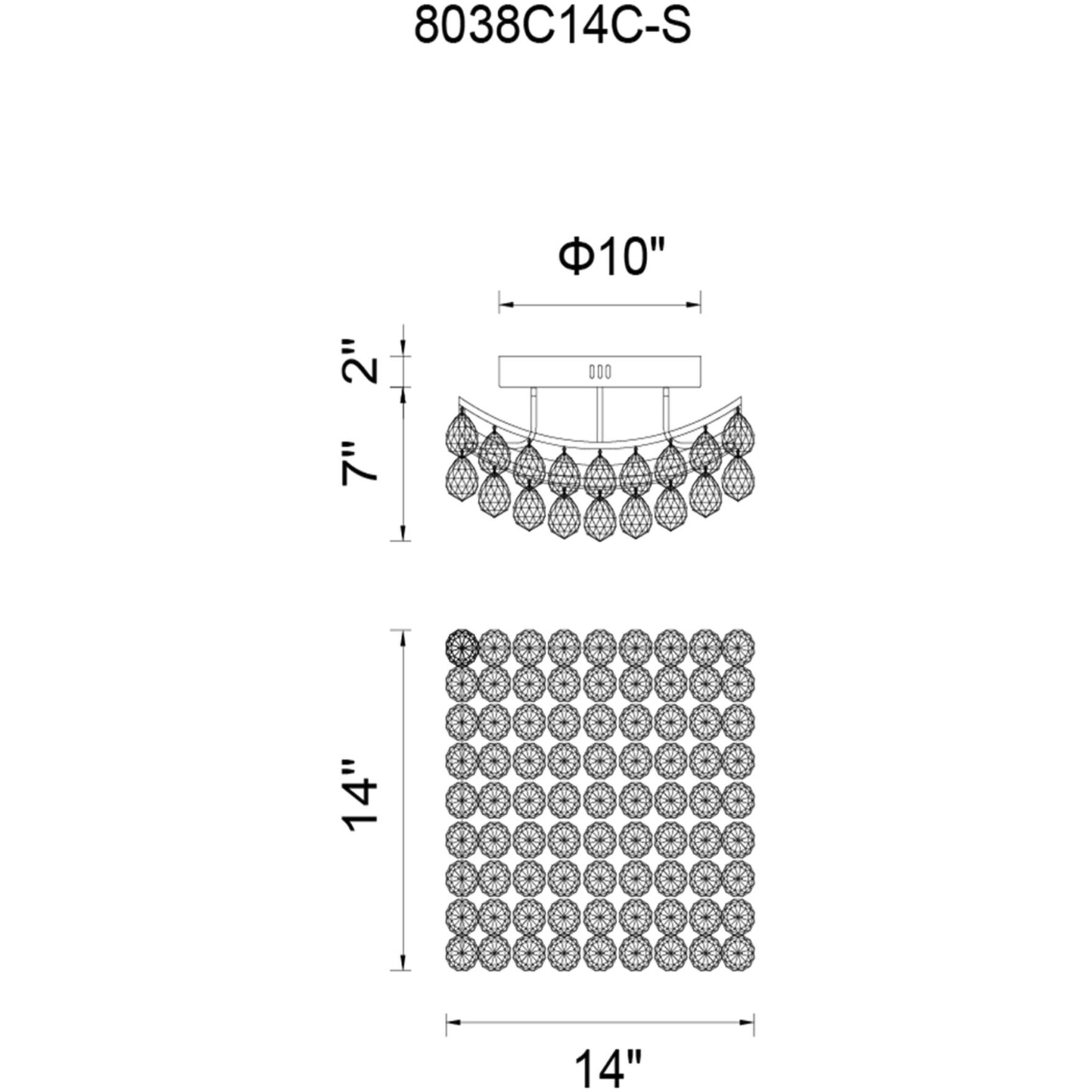 Queen 4 Light 14 inch Chrome Flush Mount Ceiling Light