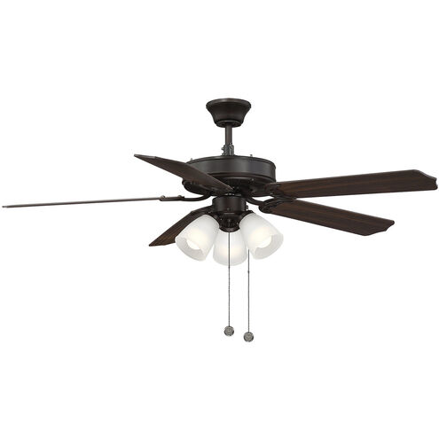 Transitional 52 inch Oil Rubbed Bronze with Chestnut and Grey Weathered Oak Blades Ceiling Fan