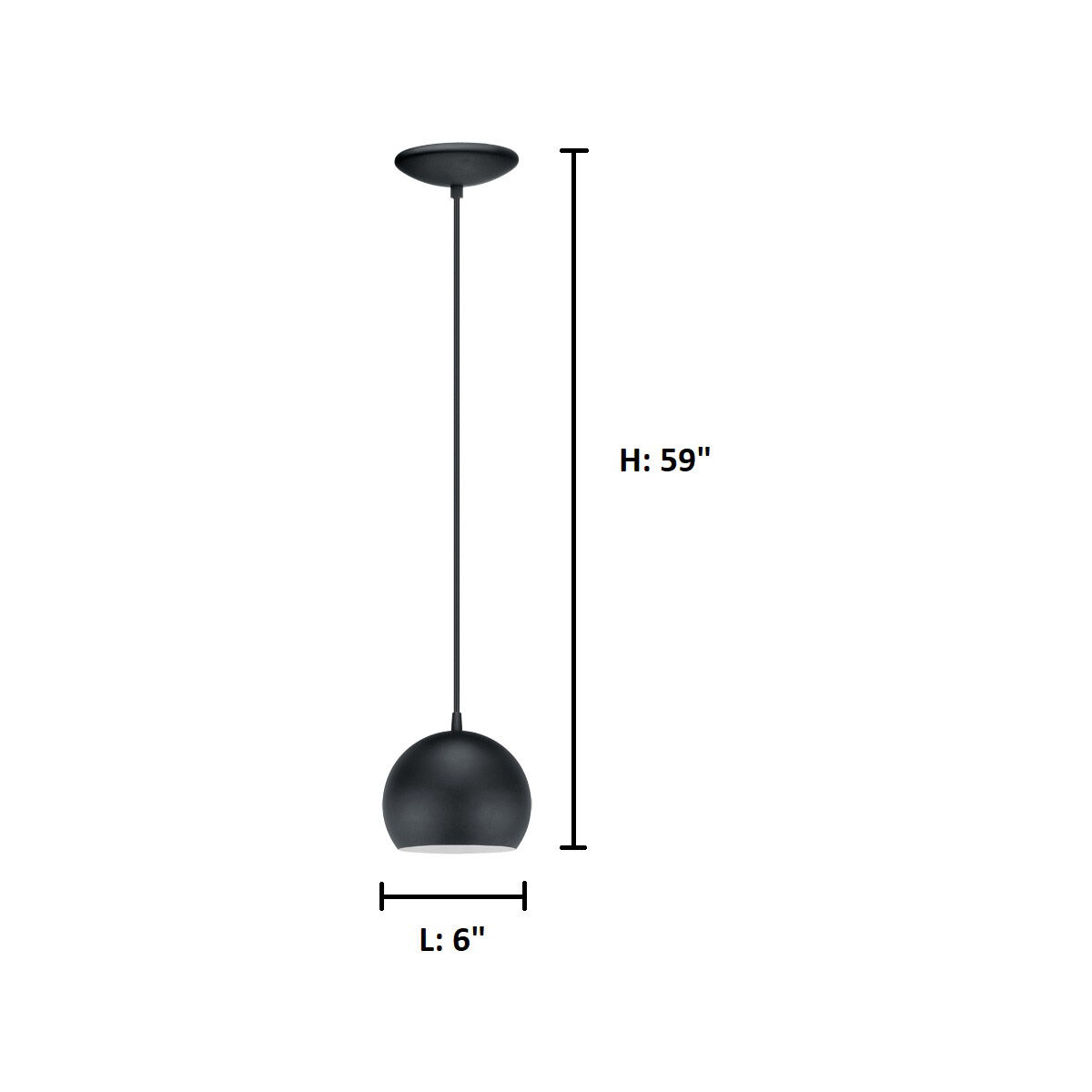 Petto 1 Light 6 inch Black Pendant Ceiling Light