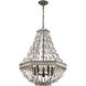 Summerton 5 Light 24 inch Graywash with White and Aged Black Chandelier Ceiling Light