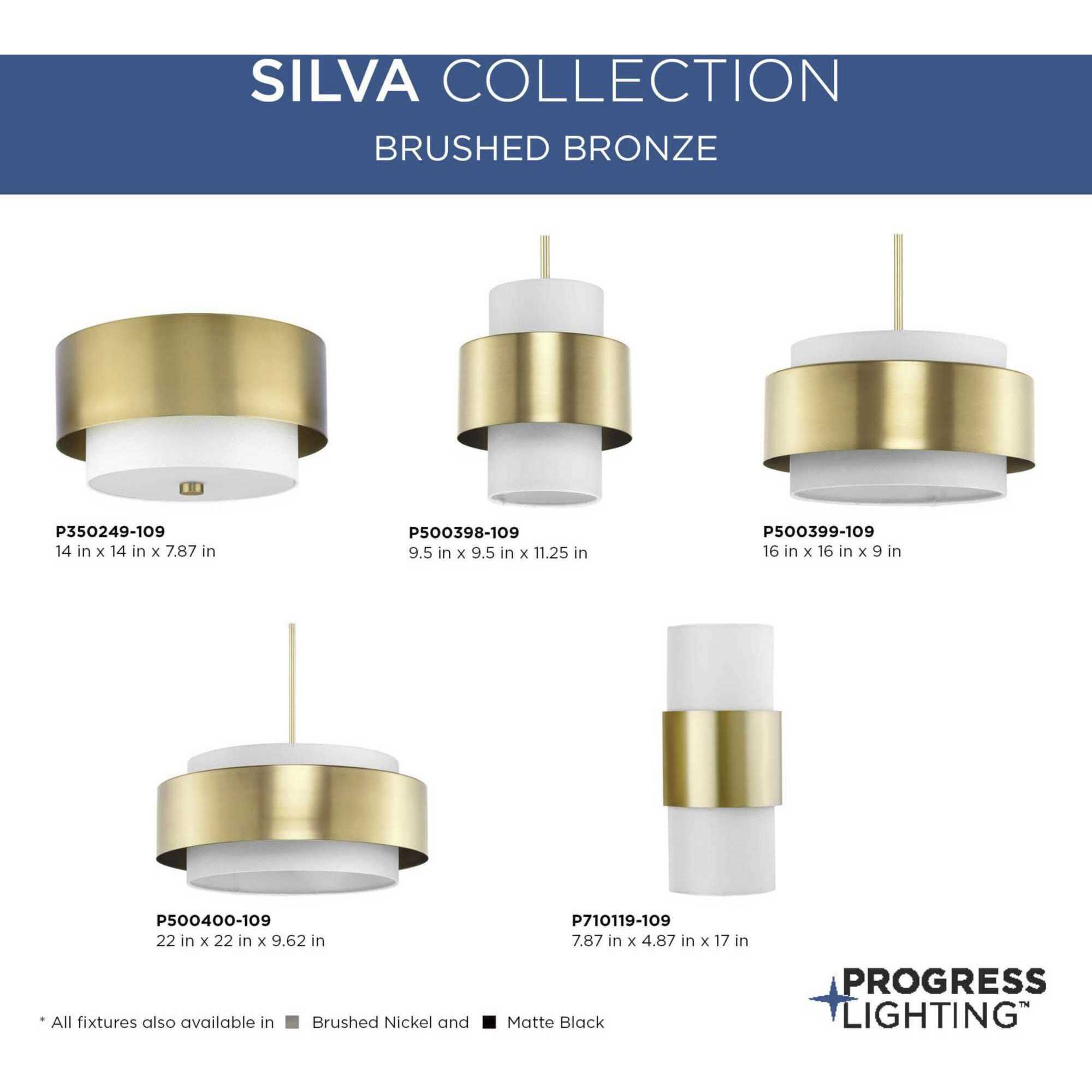 Silva 3 Light 22 inch Brushed Bronze Pendant Ceiling Light, Design Series