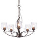 Flora 5 Light 26.7 inch Bronze Chandelier Ceiling Light in Clear