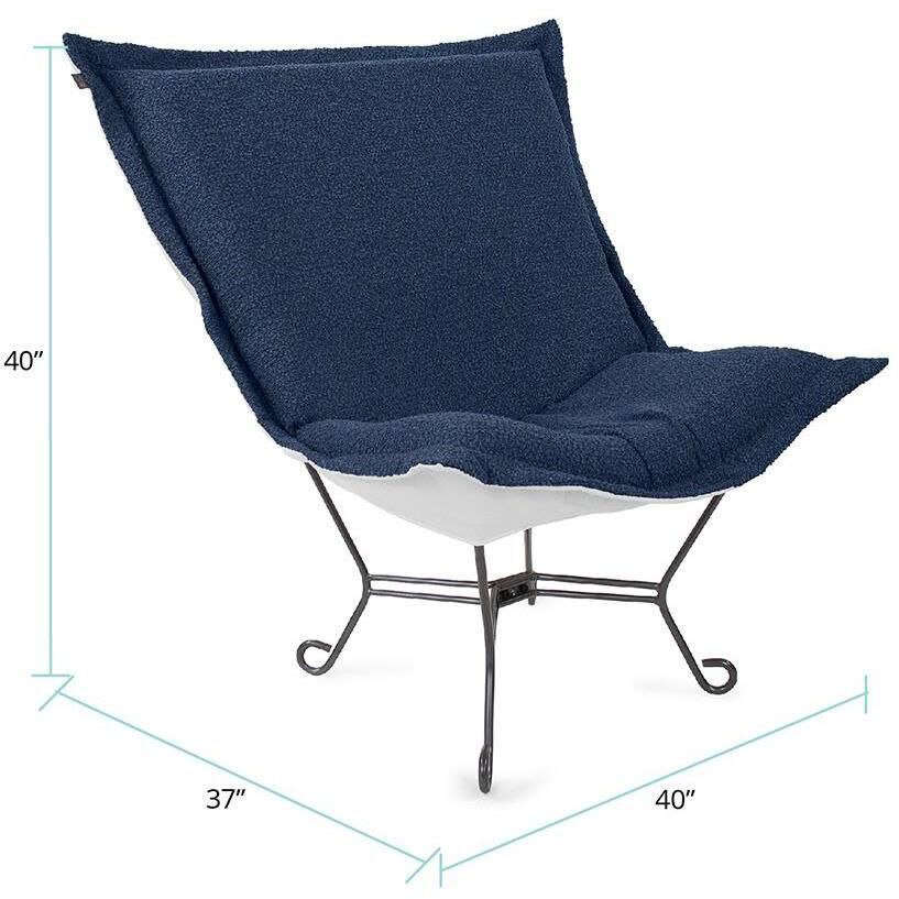 Alicante Indigo Patio Scroll Puff Chair