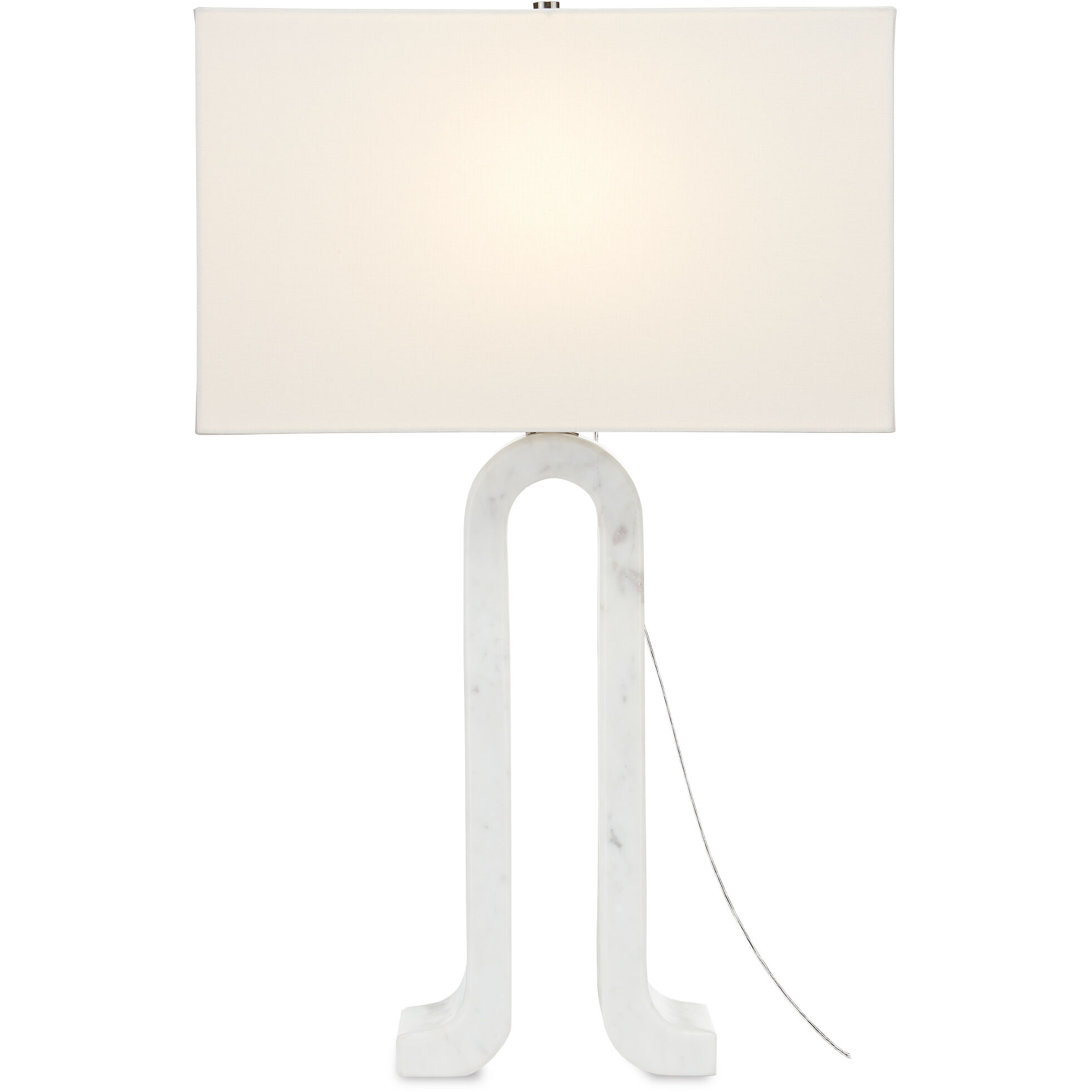 Leo 30.25 inch 150 watt White Marble Table Lamp Portable Light