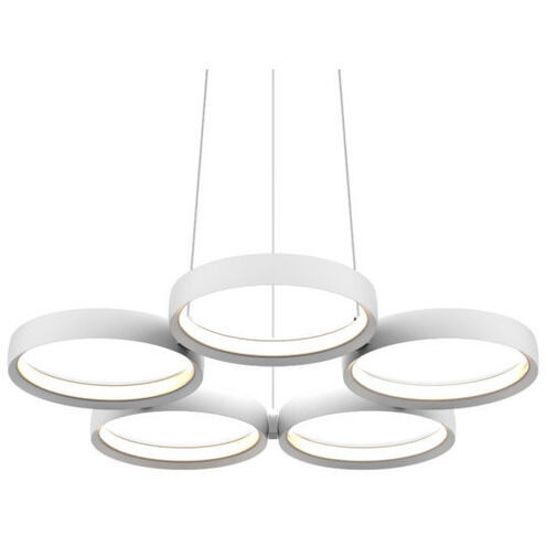 Cassio LED 25 inch White Pendant Ceiling Light, 5 Ring