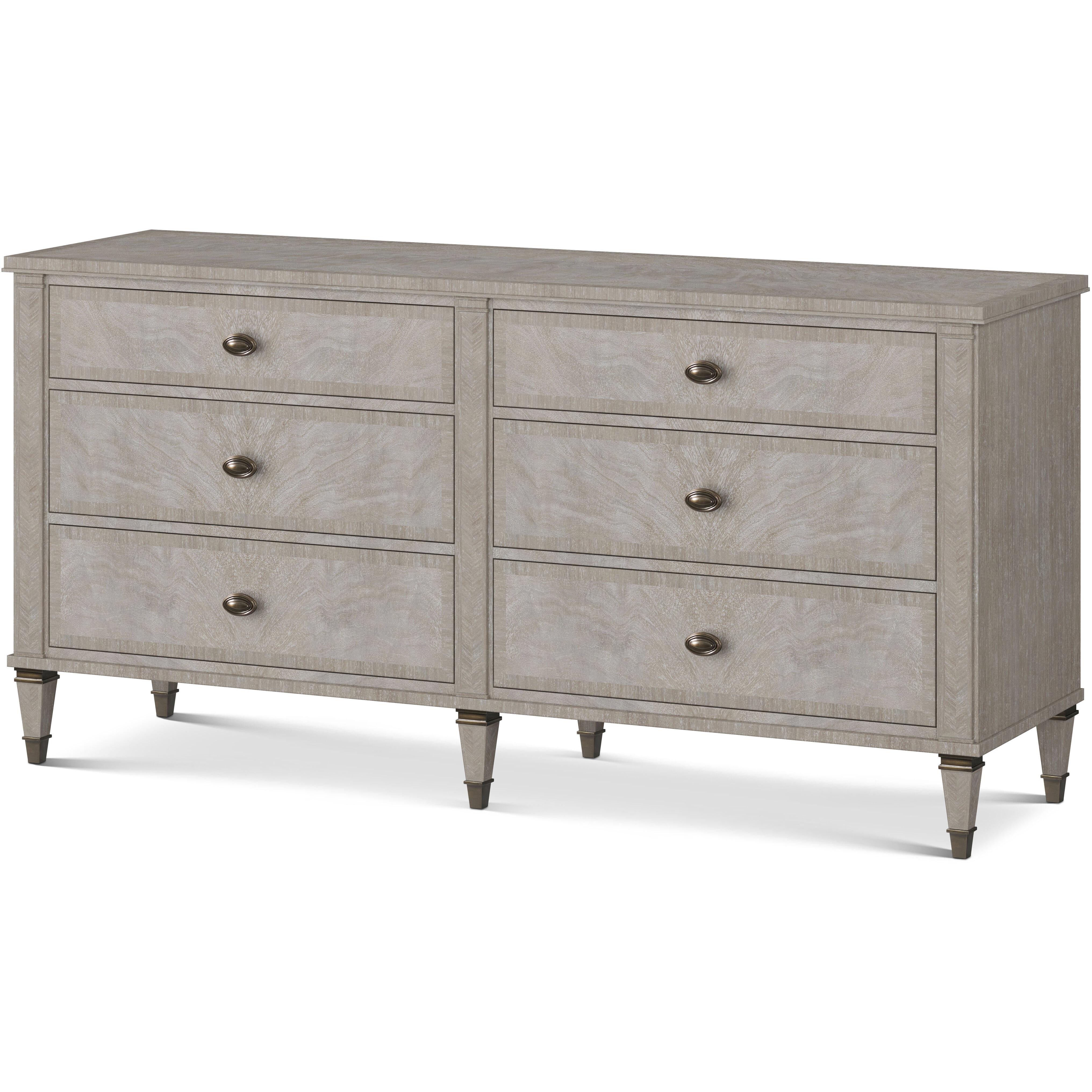 Faulkner Geo Coast Dresser, Wooden, 6-Drawer, Marlborough by Alexa Hampton