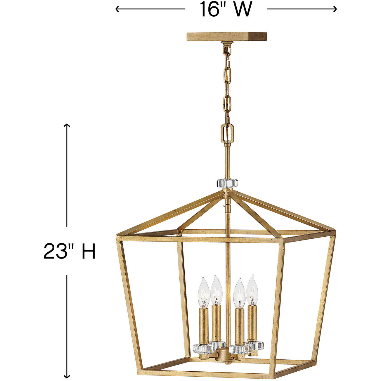 Stinson 4 Light 16 inch Distressed Brass Indoor Chandelier Ceiling Light