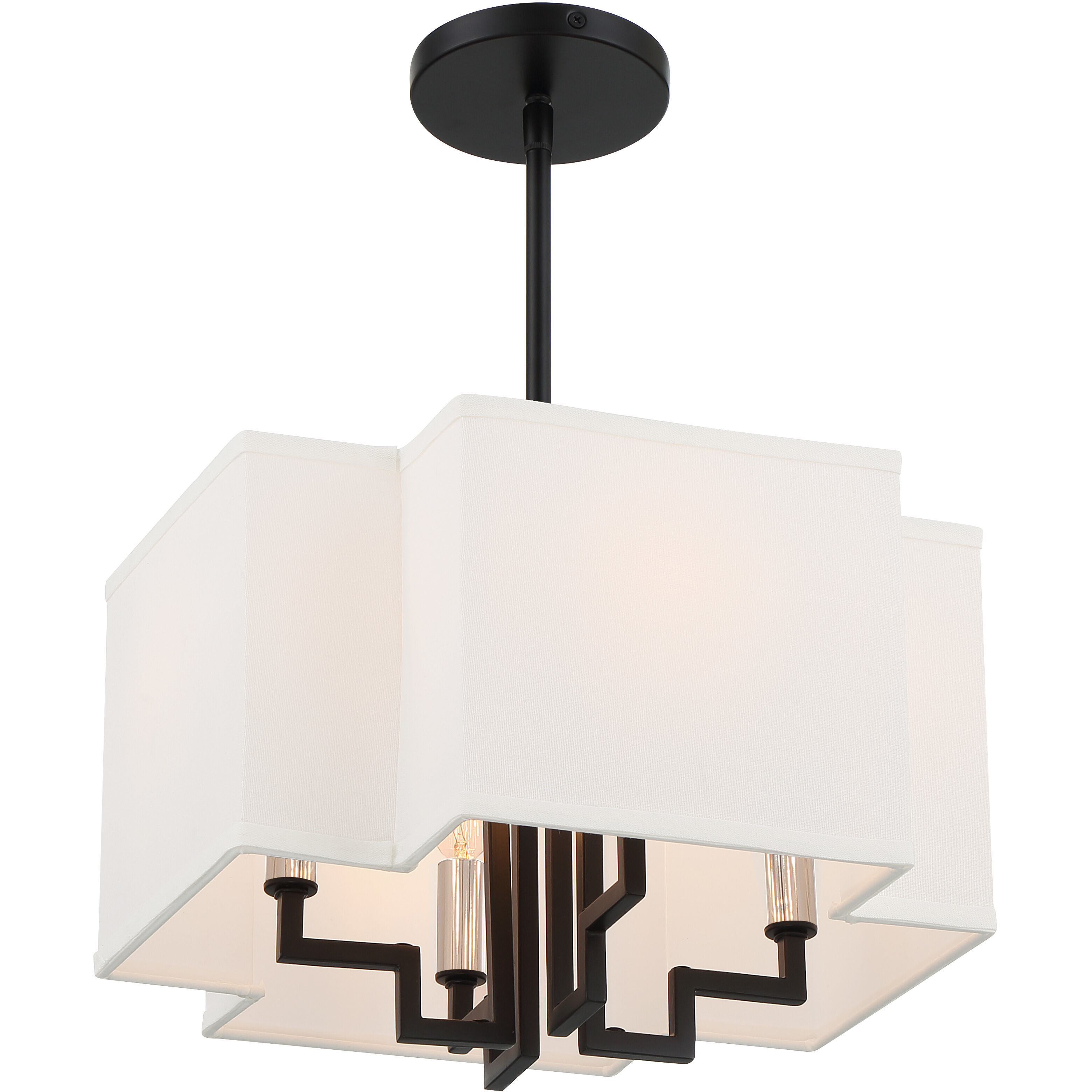 Upham Estates 4 Light 14 inch Coal /Polished Nickel Convertible Pendant / Semi Flush Ceiling Light