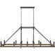 Harwell 10 Light 56 inch Antique Millwood and Foundry Steel Linear Chandelier Ceiling Light