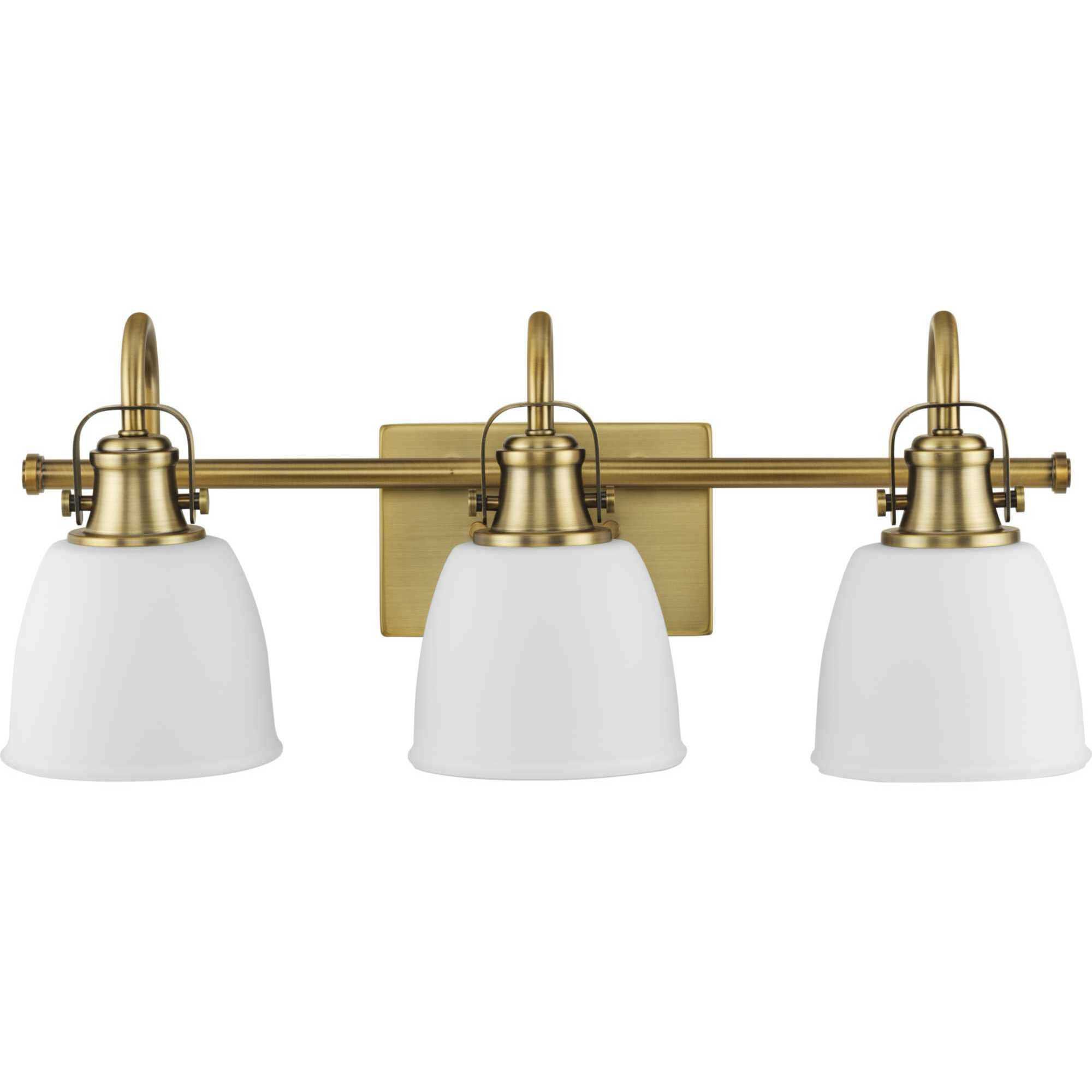 Preston 3 Light 22.12 inch Vintage Brass Vanity Light Wall Light