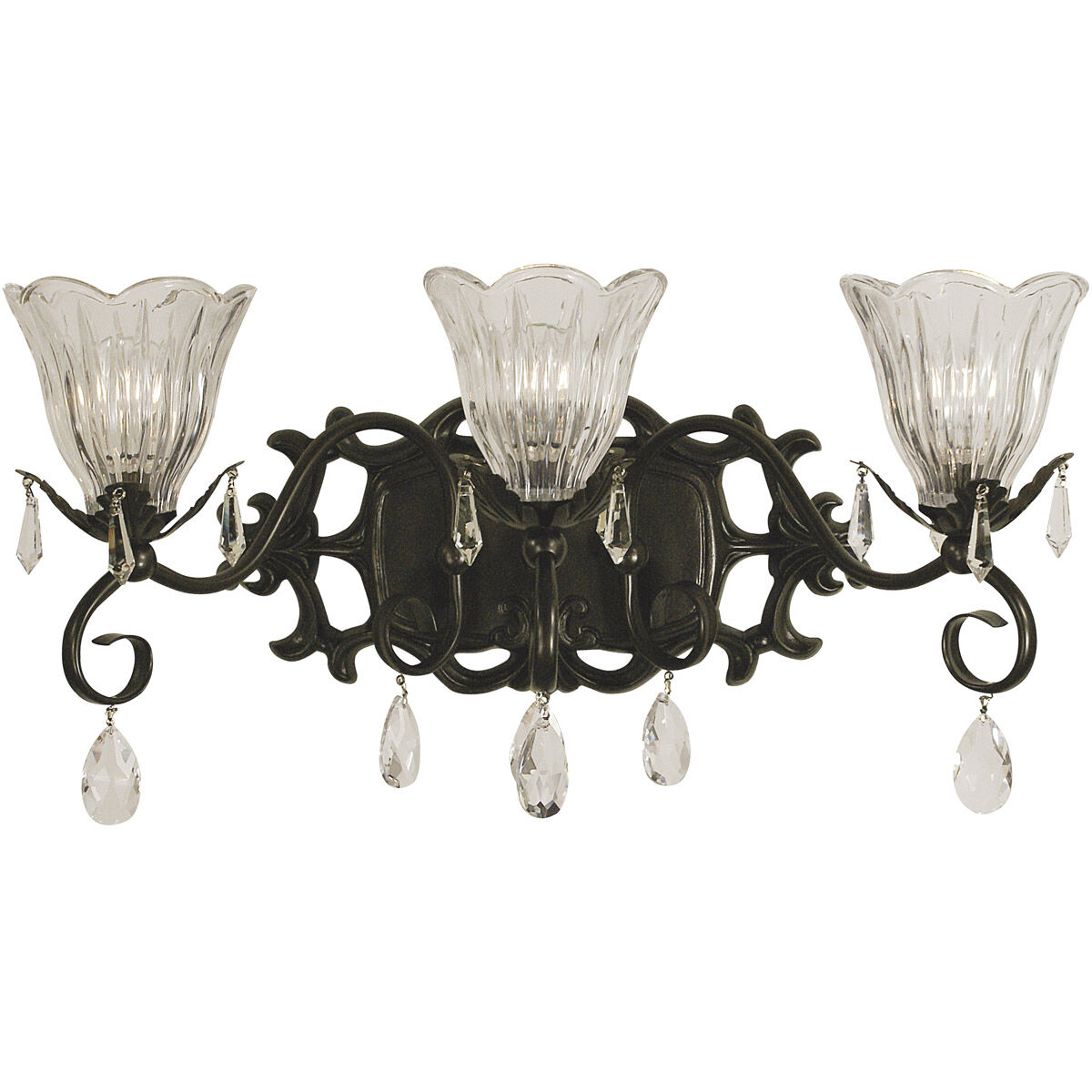 Liebestraum 3 Light 23 inch Matte Black Sconce Wall Light