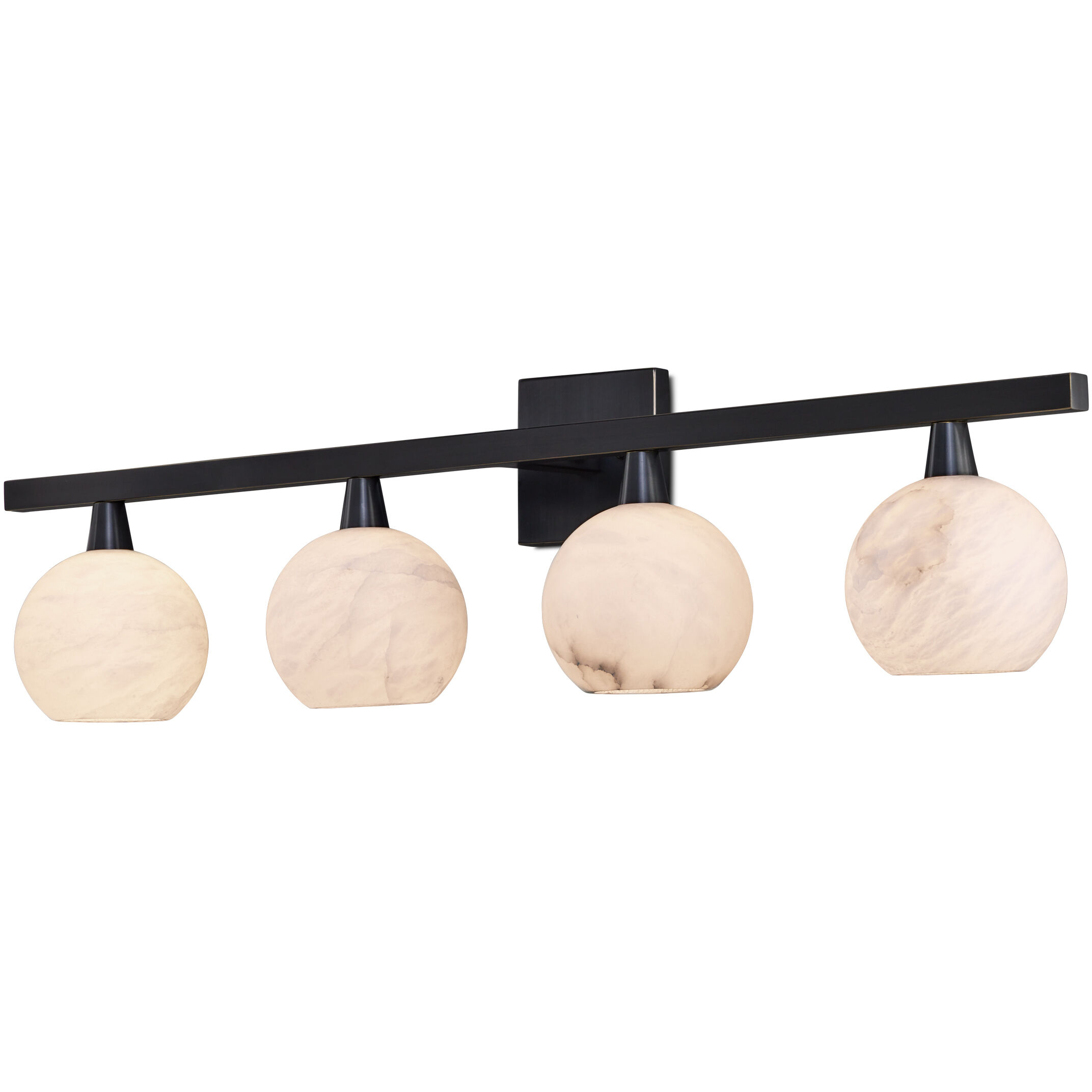 Bombelles 4 Light 38 inch Oil Rubbed Bronze/Natural Bath Bar Wall Light