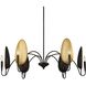 Warwick 6 Light 41.5 inch Black and Gold Textured Chandelier Ceiling Light