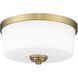 Arlington 2 Light 12.25 inch Heritage Brass Flush Mount Ceiling Light