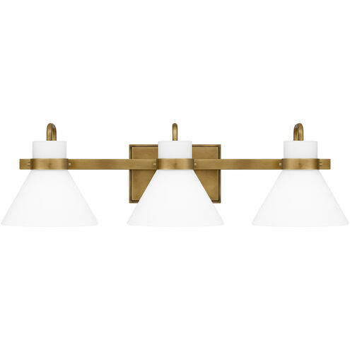Regency 3 Light 25 inch Weathered Brass Bath Light Wall Light