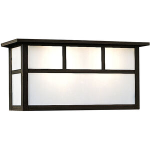 Huntington 2 Light 13.5 inch Bronze Wall Mount Wall Light in White Opalescent, Double T-Bar Overlay