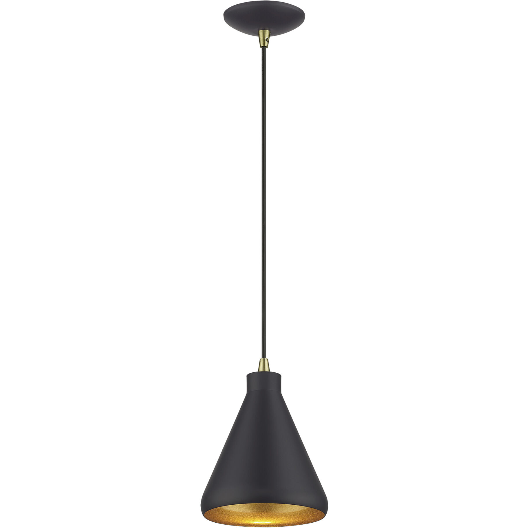 Geneva 1 Light 7 inch Bronze with Antique Brass Accents Mini Pendant Ceiling Light