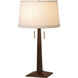 Taper 29 inch 23 watt Dark Walnut Wood and Weathered Brass Table Lamp Portable Light