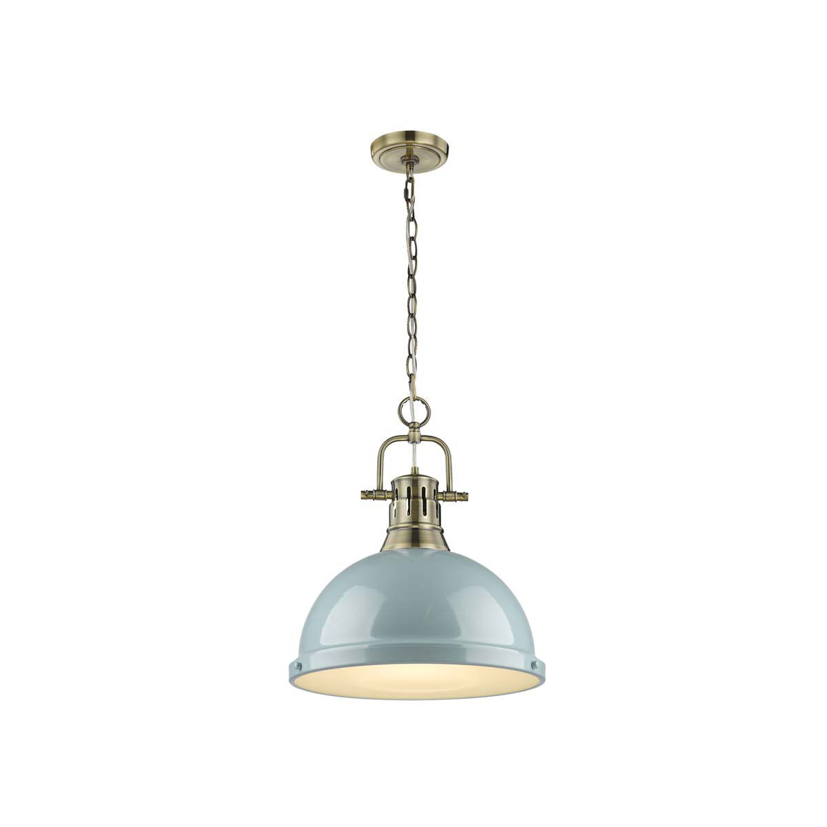 Golden Lighting 3602 L AB SF Duncan 1 Light 14 inch Aged Brass