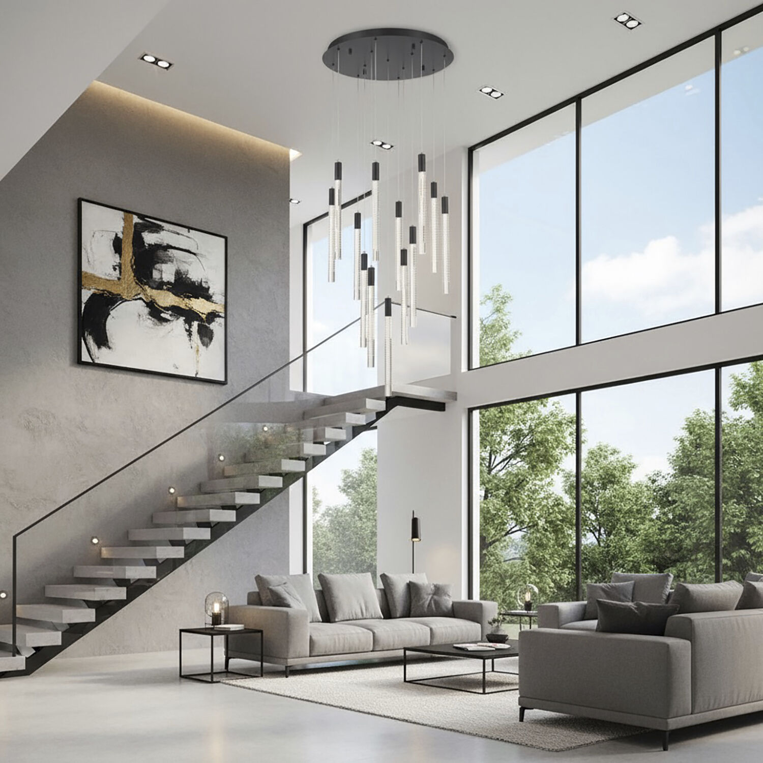 Celine LED 23.62 inch Black Chandelier Ceiling Light