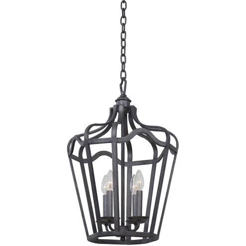 Livingston 4 Light 14 inch Charcoal Hanging Lantern Ceiling Light in Vintage Iron