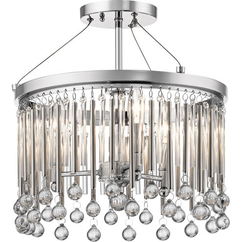 Piper 3 Light 15 inch Chrome Semi Flush Light Ceiling Light