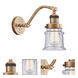 Franklin Restoration Small Canton 1 Light 7 inch Brushed Brass Sconce Wall Light in Seedy Glass, Franklin Restoration