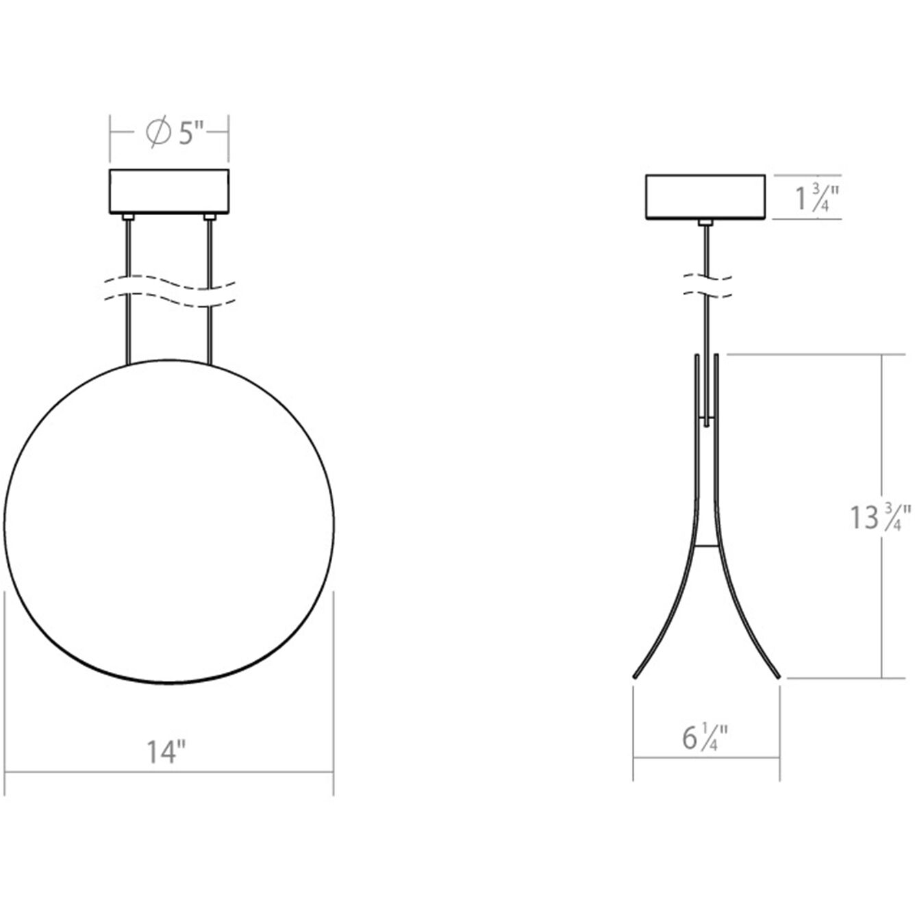 Malibu Discs LED 14 inch Satin White Pendant Ceiling Light