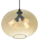 Glass 4 Light 16 inch Black Down Pendant Ceiling Light