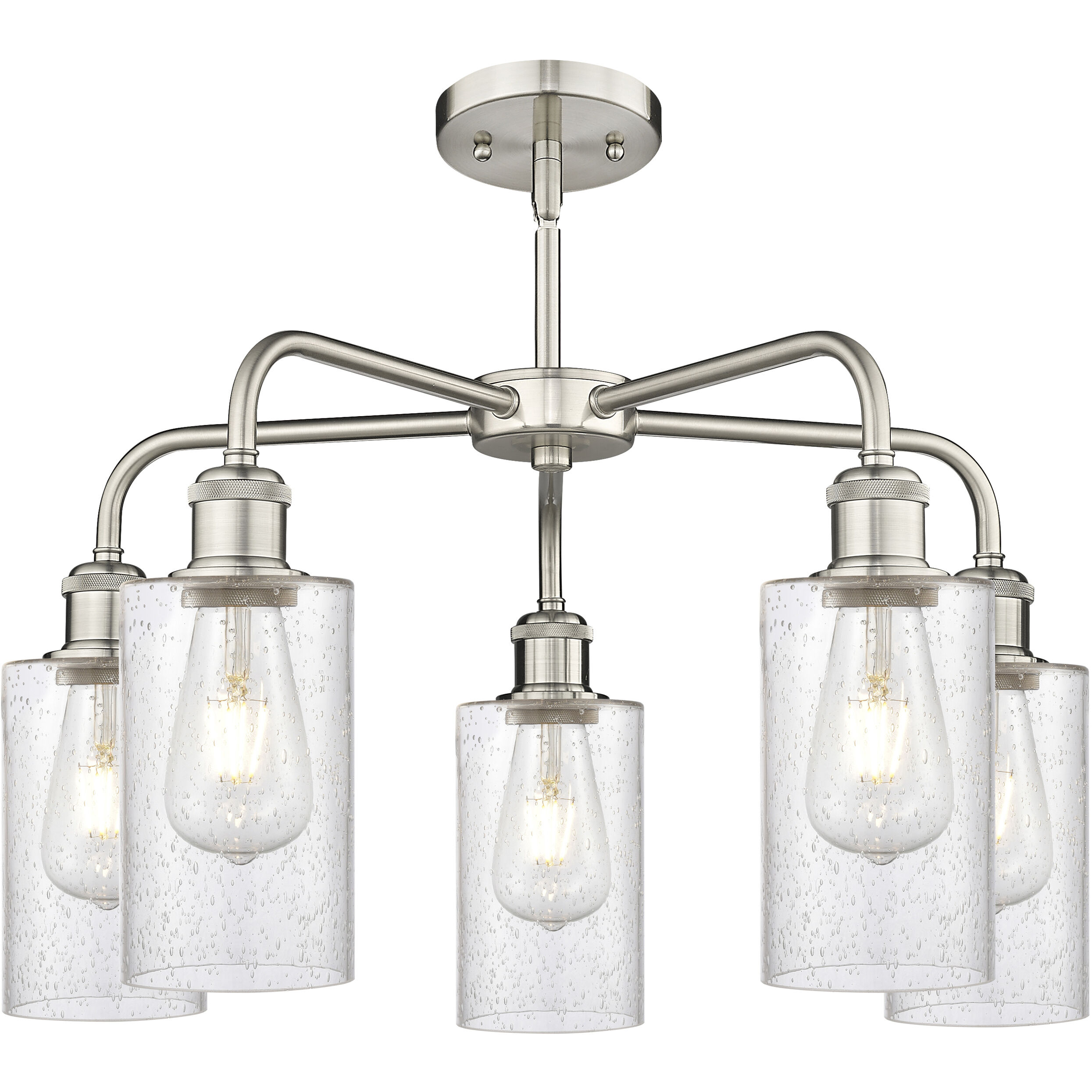 Clymer 5 Light 21.88 inch Satin Nickel Chandelier Ceiling Light in Seedy