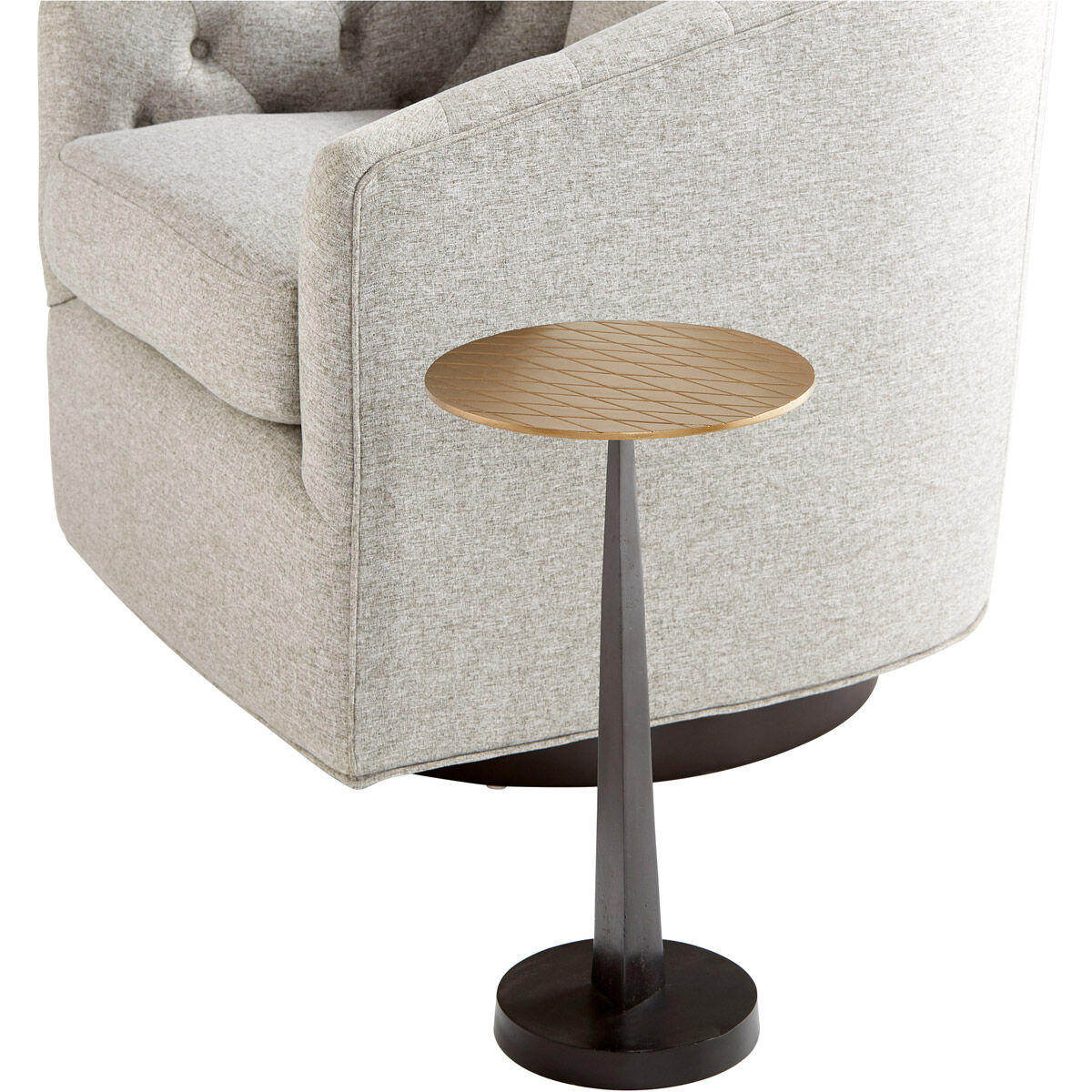 Beauvais 12 inch Aged Brass And Black Side Table