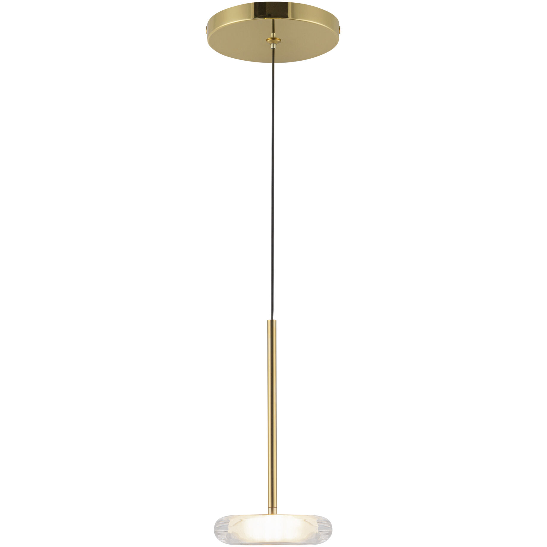 Stephord Pendant Ceiling Light in Metallic Brass, Clear Glass Shade