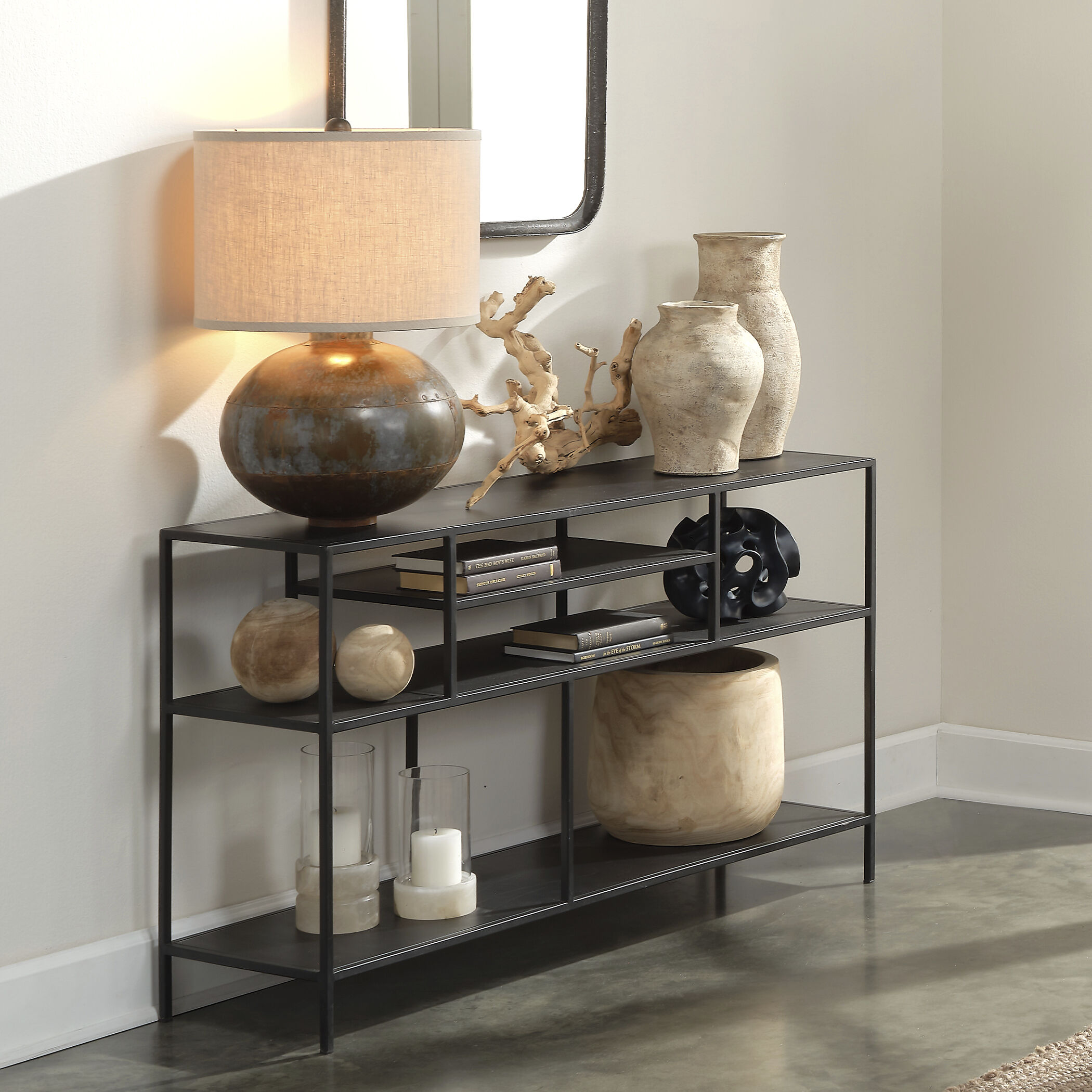 Ribbon Black Decorative Sphere