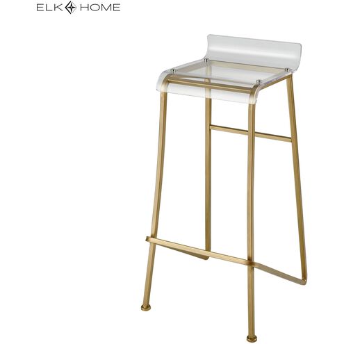 Hyperion 33.25 inch Clear with Gold Bar Stool
