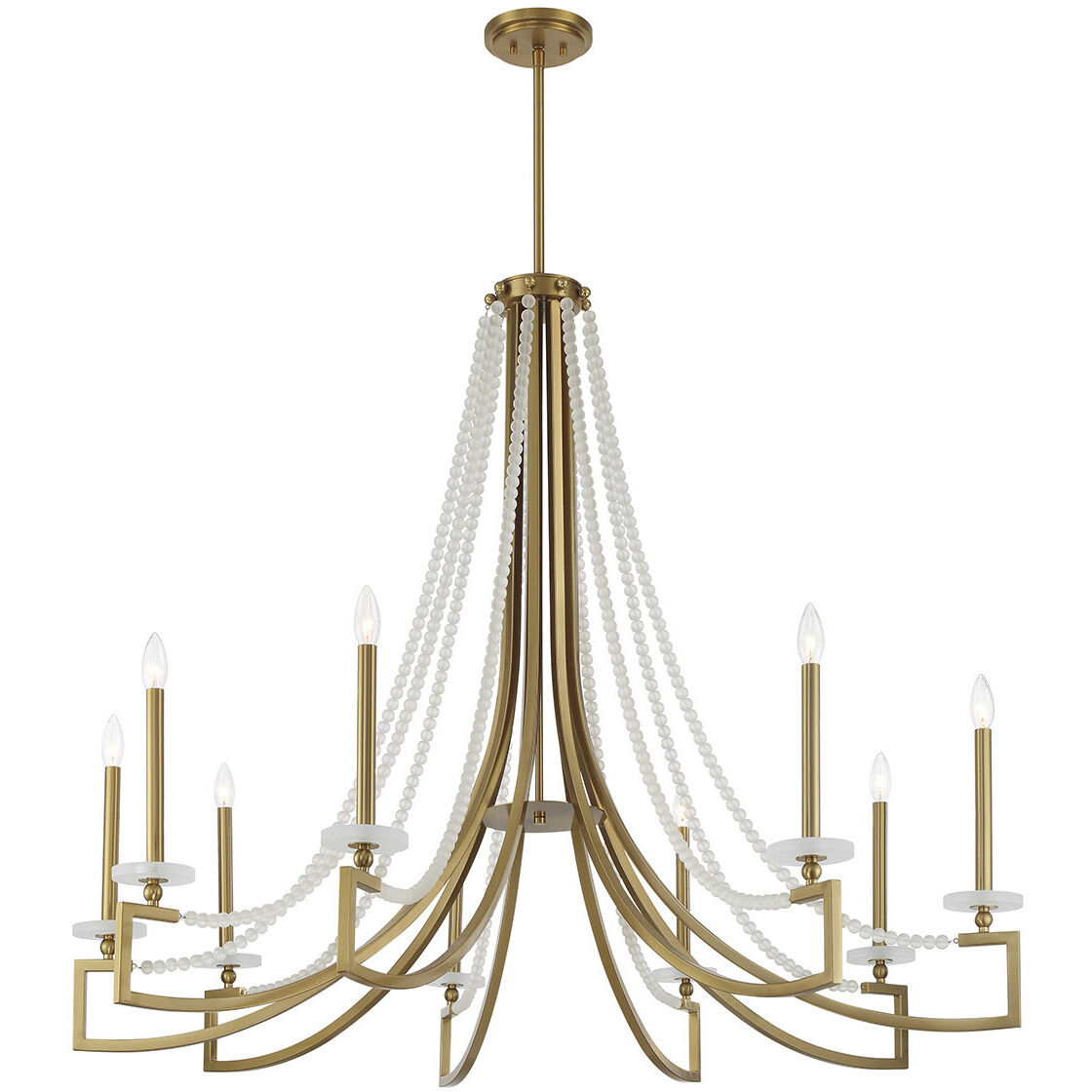 Helen 9 Light 50 inch Warm Brass Chandelier Ceiling Light