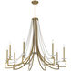 Helen 9 Light 50 inch Warm Brass Chandelier Ceiling Light