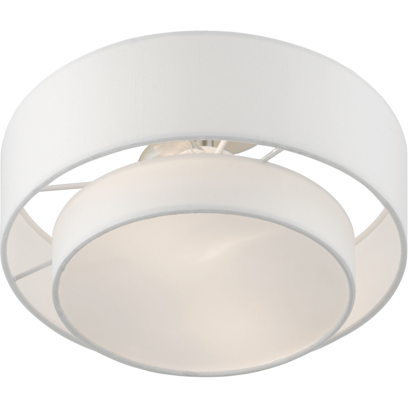Meridian 2 Light 12 inch Brushed Nickel Semi-Flush Ceiling Light