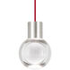 Sean Lavin Mina LED 5 inch Satin Nickel Pendant Ceiling Light in 11, Red Cord, LED 90 CRI 2200K, Integrated LED