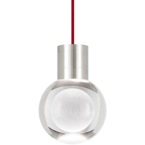 Sean Lavin Mina LED 5 inch Satin Nickel Pendant Ceiling Light in 11, Red Cord, LED 90 CRI 2200K, Integrated LED
