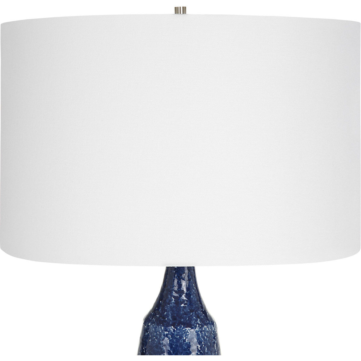 Newport 36 inch 150.00 watt Cobalt Blue Glaze and Brushed Nickel Table Lamp Portable Light