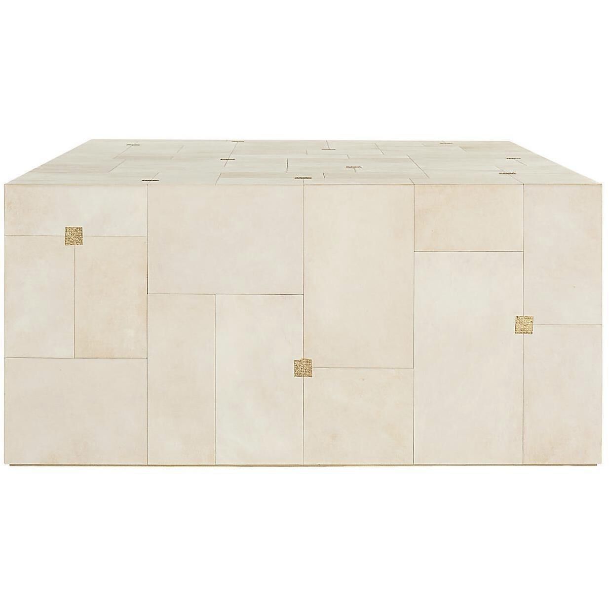 Madelyn 56 X 16.5 inch Ivory and Antique Brass Coffee Table