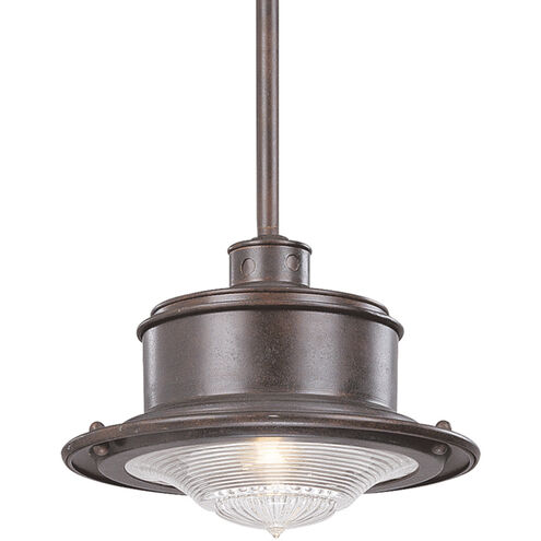 South Street 1 Light 14 inch Old Rust Outdoor Pendant