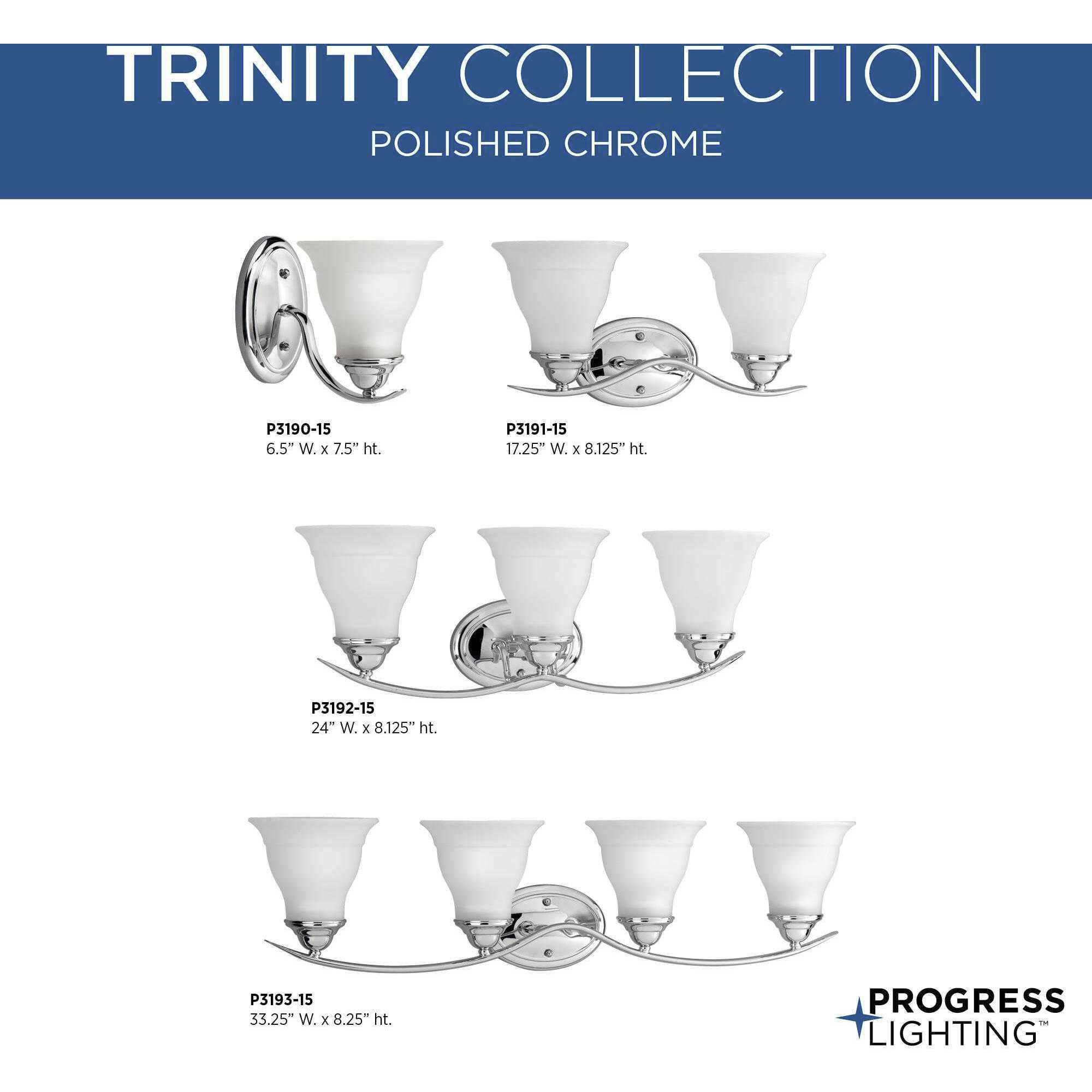 Trinity 1 Light 6.5 inch Polished Chrome Bath Vanity Wall Light