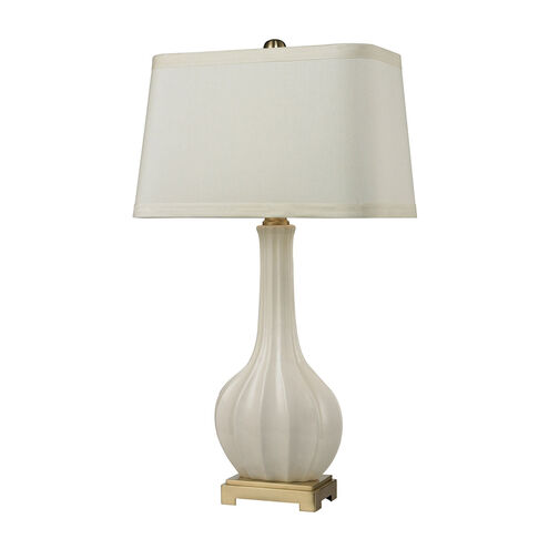 Major 34 inch 150 watt White with Aged Brass Table Lamp Portable Light