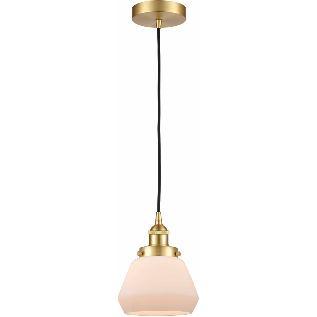 Edison Fulton 1 Light 7 inch Satin Gold Mini Pendant Ceiling Light