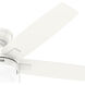 Anisten 52 inch Fresh White with Fresh White/Light Oak Blades Ceiling Fan