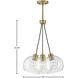 Rumi LED 18 inch Lacquered Brass Pendant Ceiling Light, Cluster